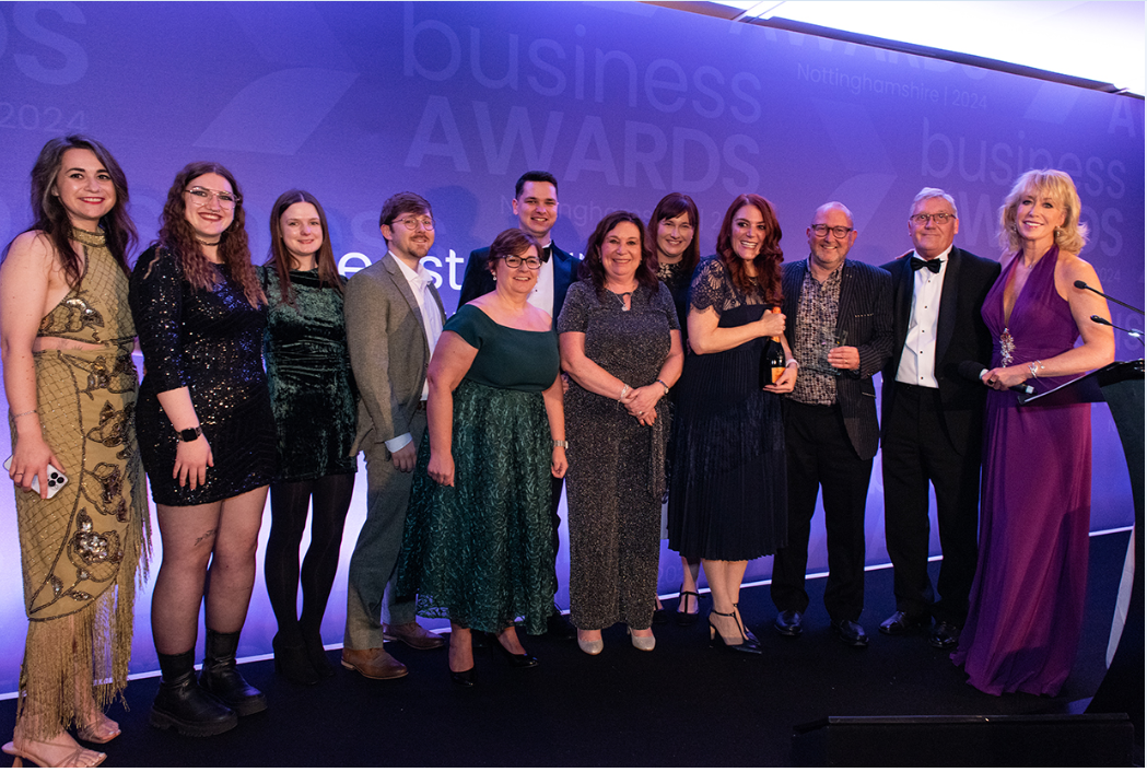 Staff accepting award