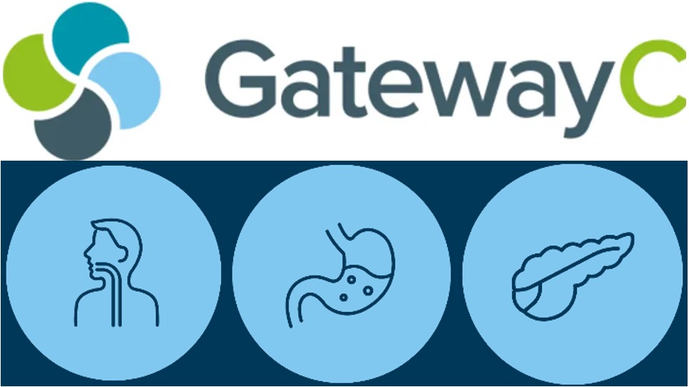 gatewayc logo with logos for oesophagus, stomach and pancreas below