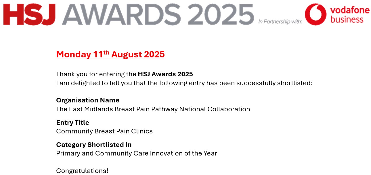 HSJ Awards 2025 Shortlist