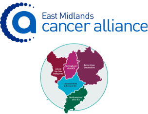 EMCA logo with the east midlands map underneath