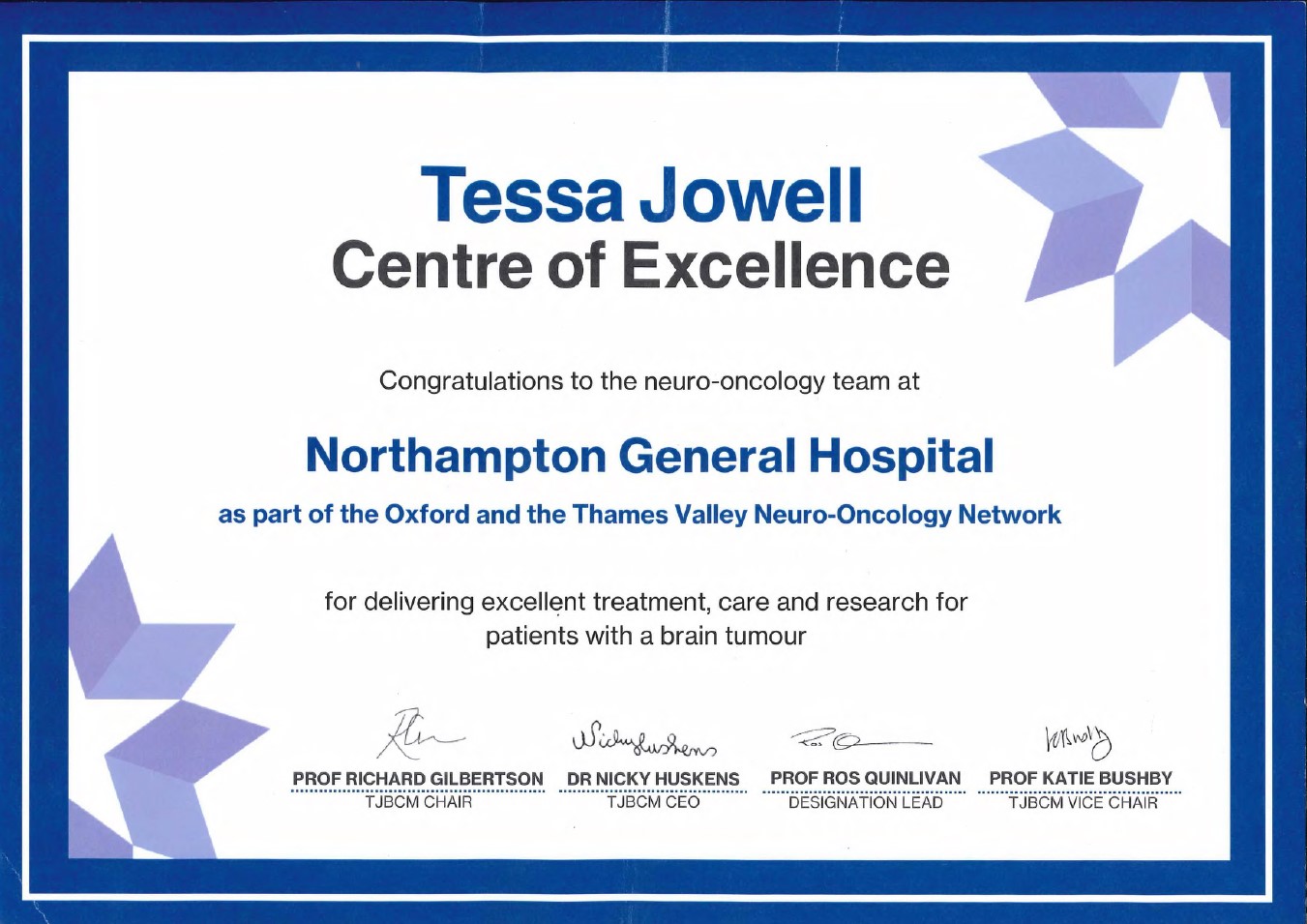 Centre of Excellence Certificate
