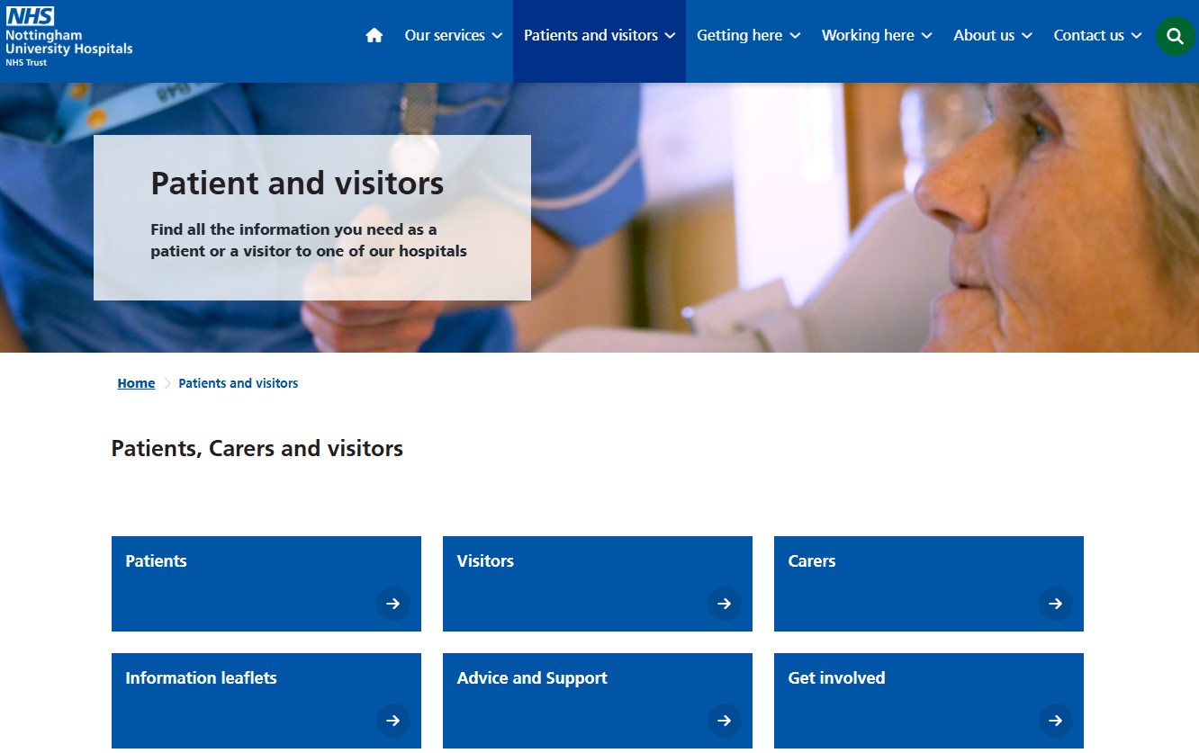 NUH Patient Information homepage