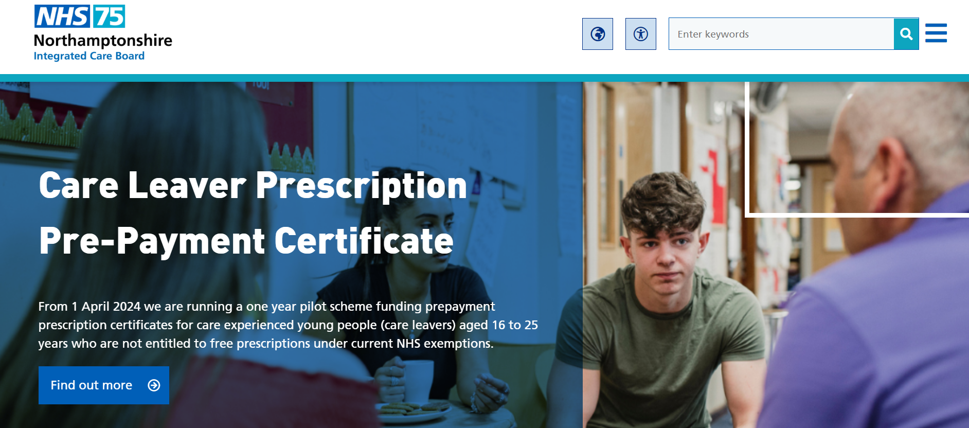 Northamptonshire ICB website screenshot